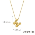 Minimalist chunky golden letter H pendant necklace with 0.99 inch width and 12g weight - W Gold (Pendant Only (Without Chain))