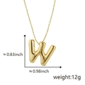 Collana con pendente lettera W a palloncino in oro 18k lucido con misure in pollici - W Oro (Solo ciondolo (senza catena))