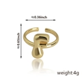 Anello aperto placcato oro con lettera F completo di misure e dettagli sul peso - Stile Lettera F (92) / Oro