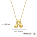 Polished gold bubble letter A pendant necklace on a simple chain, 0.9 inch size - A Gold (Pendant Only (Without Chain))