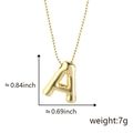 Collana con pendente a lettera A a palloncino in oro 18k con dettagli misure - A Oro (Solo ciondolo (senza catena))