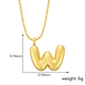 Collier avec pendentif lettre W style ballon en plaqué or avec chaîne à billes de 0,76 po - Style W (Pendentif uniquement (Sans chaîne)) / Or