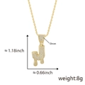 Golden hip hop letter J pendant with zircon micro-paving and twisted rope chain - Drip Letter J-Gold
