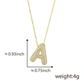 Collana con ciondolo lettera A placcata oro con pavé di zirconi cubici lucidi - A Oro