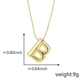 Collana con ciondolo lettera B a bolla in oro 18k e catena a sfere minimalista - B Oro (Solo ciondolo (senza catena))