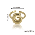 Anello lettera G dorato regolabile con altezza di 0,65 pollici e peso di 3g - Stile Lettera G (92) / Oro