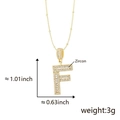 Collana con pendente lettera F placcata in oro con zirconi cubici micro-incastonati - F Ciondolo Solo (Senza Catena) Oro