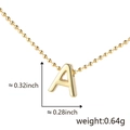 Polished gold initial A pendant necklace with a minimalist ball chain for women - A (Gold)