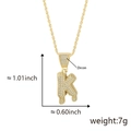Hip hop gold letter K pendant with zircon micro-pave and liquid drip effect on rope chain - Drip Letter K-Gold