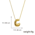 Golden puffy letter C pendant necklace with dimensions 0.88x0.68 inches and 9g weight - C Gold (Pendant Only (Without Chain))