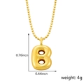 Collier avec pendentif lettre B dorée style ballon avec détails de taille et de poids - Style B (Pendentif uniquement (Sans chaîne)) / Or