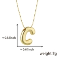 Collana con pendente lettera C stile palloncino in oro 18k e catenina a sfere - C Oro (Solo ciondolo (senza catena))