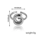 Anello aperto regolabile placcato argento con un design audace della lettera G - Stile Lettera G (92) / Argento