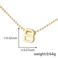 Minimalist gold-plated letter B pendant necklace with a polished finish and bead chain - B (Gold)