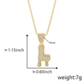 Hip hop style gold plated letter L pendant with pavé cubic zirconia and twist chain - Drip Letter L-Gold