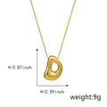 Gold plated minimalist irregular ring pendant necklace with size and weight specs - D Gold (Pendant Only (Without Chain))