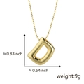 Collana con ciondolo a lettera D stile palloncino in oro 18k con dimensioni e misure - D Oro (Solo ciondolo (senza catena))