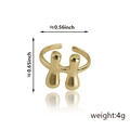 Anello aperto regolabile in oro con design a lettera H spessa e dettagli delle misure - Stile Lettera H (92) / Oro