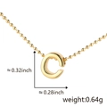 Polished gold initial C letter pendant on a delicate ball chain necklace, 0.64g weight - C (Gold)