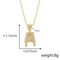 Hip hop gold plated letter M pendant with iced out cubic zircon and drip design - Drip Letter M-Gold