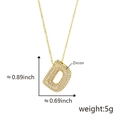 Collana con ciondolo lettera D dorata con zirconi cubici scintillanti micro-pave - D Oro