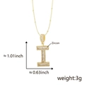 Collana con ciondolo lettera I in finitura oro con micro-pave di zirconi cubici - I Ciondolo Solo (Senza Catena) Oro