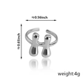 Anello regolabile in argento con design a lettera H fluida e misure dettagliate - Stile Lettera H (92) / Argento