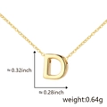 Minimalist gold-plated letter D pendant necklace for women with polished finish - D (Gold)