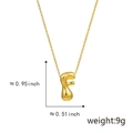 Polished gold initial F pendant necklace with 0.95 inch height and 9g weight - F Gold (Pendant Only (Without Chain))