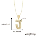 Collana con ciondolo lettera J placcata in oro 18K e zirconi brillanti incastonati - J Ciondolo Solo (Senza Catena) Oro