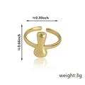 Anello regolabile placcato oro con design geometrico verticale minimalista e peso di 3g - Stile Lettera I (92) / Oro
