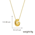 Polished gold letter G pendant necklace with 0.80 inch height dimension measurements - G Gold (Pendant Only (Without Chain))