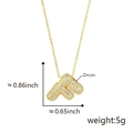 Ciondolo lettera F placcato oro con zirconi, dimensioni 2,18 cm per 1,65 cm - Oro F / Solo ciondolo