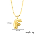 Collier avec pendentif lettre F en forme de ballon 3D doré avec mesures détaillées - Style F (Pendentif uniquement (Sans chaîne)) / Or