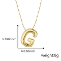Collana con ciondolo lettera G a palloncino in oro 18k con dimensioni altezza 0,82 pollici - G Oro (Solo ciondolo (senza catena))