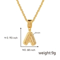 Gold plated letter A pendant necklace with pavé zircon stones on a rope chain - Gold