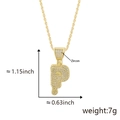 Hip hop gold plated letter P pendant necklace with sparkling zircon micro-pave stones - Drip Letter P-Gold