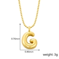 Collier avec pendentif lettre G bulle dorée et chaîne à billes polie pour femme - Style G (Pendentif uniquement (Sans chaîne)) / Or