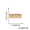 Macro detail of a 0.69-inch gold cylinder charm with cubic zirconia and a smiley face - Gold Smiley Face