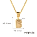 Gold finish initial B pendant necklace with micro pave zircons and rope chain - Gold