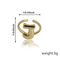 Anello regolabile placcato oro con design minimalista a forma di lettera J in 3D - Stile Lettera J (92) / Oro