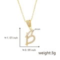 Vergoldeter Anhänger Buchstabe B mit glitzernden Zirkoniasteinen für Damen - Buchstabe B-Gold