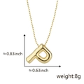 Collana con ciondolo lettera P a bolla placcata in oro 18k lucido con catena a sfere - P Oro (Solo ciondolo (senza catena))