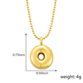 Collier avec pendentif lettre ballon doré et chaîne à billes détails de dimensions - Style O (Pendentif uniquement (Sans chaîne)) / Or