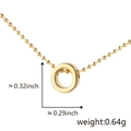 Polished gold initial pendant with ball chain showing 0.32 inch height measurement - O (Gold)