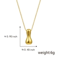 Polished gold chubby droplet pendant necklace with dimensions 0.90 by 0.40 inches - I Gold (Pendant Only (Without Chain))