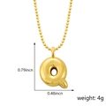 Collier avec pendentif lettre Q dorée style ballon 3D et détails de mesure - Style Q (Pendentif uniquement (Sans chaîne)) / Or