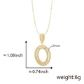 Collana dorata con ciondolo lettera O in zirconi e dettagli sulle dimensioni - O Ciondolo Solo (Senza Catena) Oro