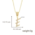 Gold plated letter E pendant necklace with sparkling cubic zirconia pavé setting - Letter E-Gold