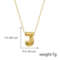 Golden puffy letter J pendant necklace with high polish finish for women and girls - J Gold (Pendant Only (Without Chain))